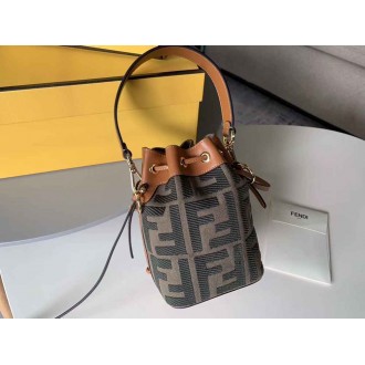 Fendi Mon Tresor Mini Bucket Bag In Green Denim