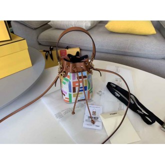 Fendi Mon Tresor Mini Bucket Bag In Multicolour Canvas