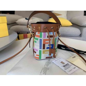 Fendi Mon Tresor Mini Bucket Bag In Multicolour Canvas