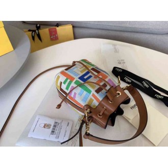 Fendi Mon Tresor Mini Bucket Bag In Multicolour Canvas