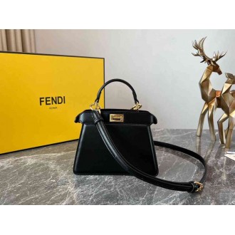 Fendi Peekaboo ISeeU Petite Bag In Black Nappa Leather