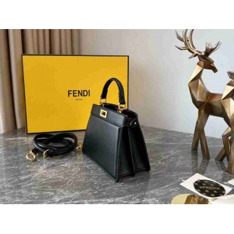 Fendi Peekaboo ISeeU Petite Bag In Black Nappa Leather