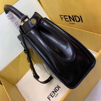 Fendi Peekaboo Medium Bag In Black Lambskin