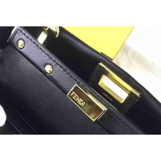 Fendi Peekaboo Mini Bag In Black Nappa Leather