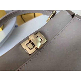 Fendi Peekaboo Mini Bag In Grey Nappa Leather