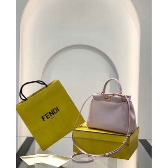 Fendi Peekaboo Mini Bag In Light Pink Nappa Leather