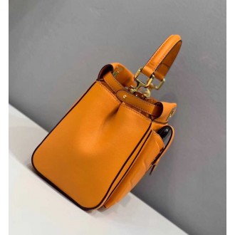 Fendi Peekaboo Mini Pocket Bag In Orange Calfskin