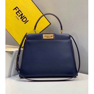 Fendi Peekaboo Pocket Medium Bag In Blue Calfskin