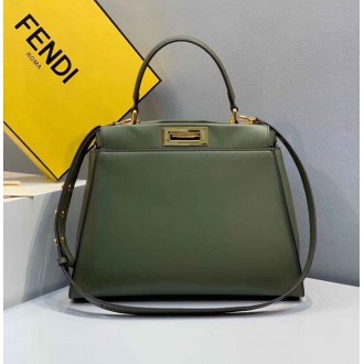 Fendi Peekaboo Pocket Medium Bag In Green Calfskin