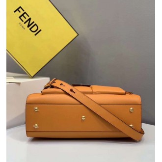 Fendi Peekaboo Pocket Medium Bag In Orange Calfskin