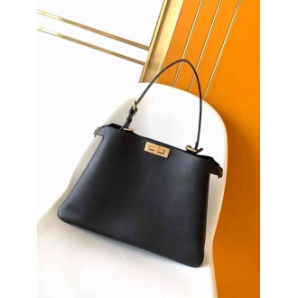Fendi Peekaboo Soft Large Bag in Black Calfskin