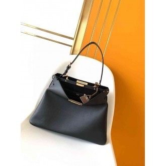 Fendi Peekaboo Soft Large Bag in Black Calfskin