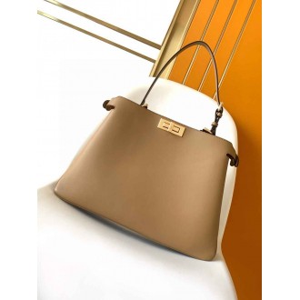 Fendi Peekaboo Soft Large Bag in Brown Calfskin