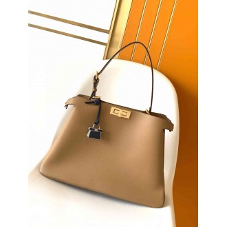 Fendi Peekaboo Soft Large Bag in Brown Calfskin