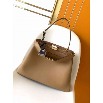 Fendi Peekaboo Soft Large Bag in Brown Calfskin