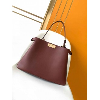 Fendi Peekaboo Soft Large Bag in Dark Brown Calfskin