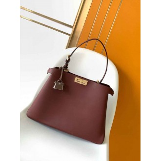 Fendi Peekaboo Soft Large Bag in Dark Brown Calfskin