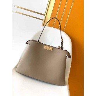 Fendi Peekaboo Soft Large Bag in Dove Gray Calfskin