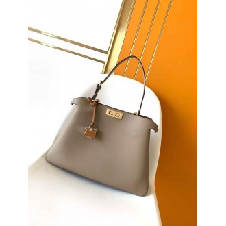 Fendi Peekaboo Soft Large Bag in Dove Gray Calfskin