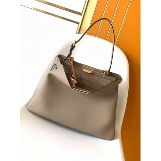 Fendi Peekaboo Soft Large Bag in Dove Gray Calfskin