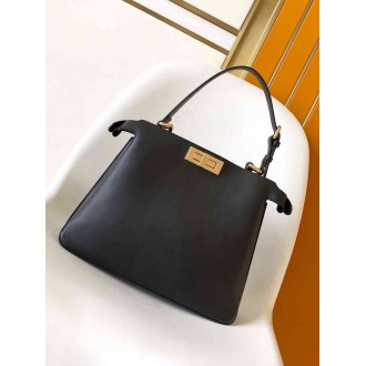 Fendi Peekaboo Soft Medium Bag in Black Calfskin