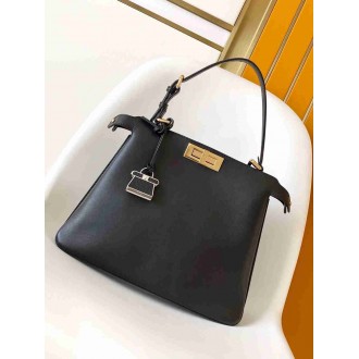 Fendi Peekaboo Soft Medium Bag in Black Calfskin