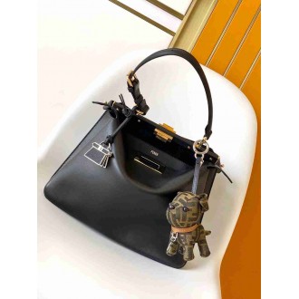 Fendi Peekaboo Soft Medium Bag in Black Calfskin