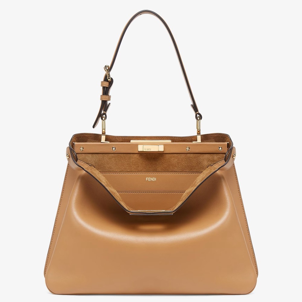 Fendi Peekaboo Soft Medium Bag in Brown Calfskin