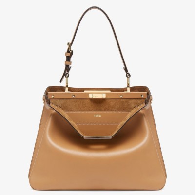 Fendi Peekaboo Soft Medium Bag in Brown Calfskin