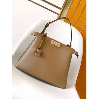 Fendi Peekaboo Soft Medium Bag in Brown Calfskin