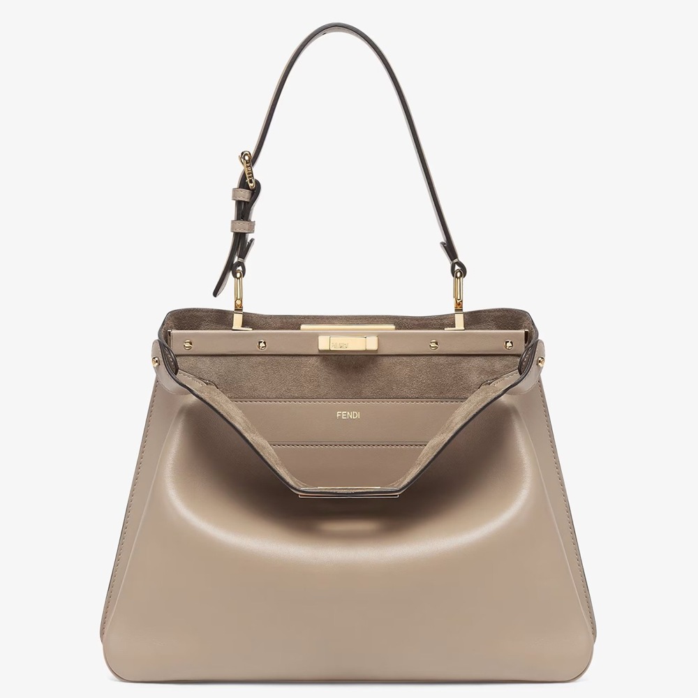 Fendi Peekaboo Soft Medium Bag in Dove Gray Calfskin