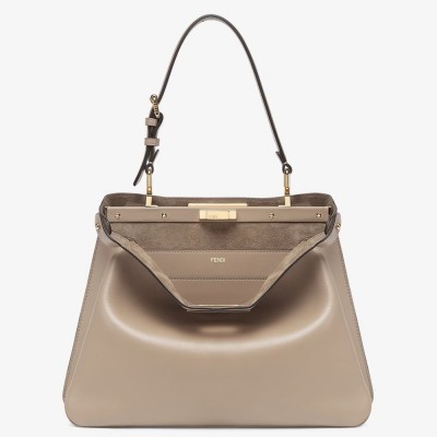 Fendi Peekaboo Soft Medium Bag in Dove Gray Calfskin