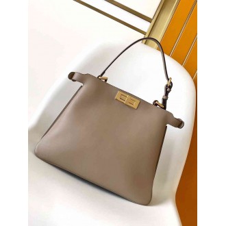 Fendi Peekaboo Soft Medium Bag in Dove Gray Calfskin
