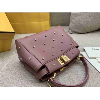 Fendi Peekaboo XS Bag With Star Studs In Black Nappa Leather