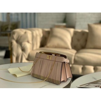 Fendi Pink Peekaboo ISeeU Pochette Bag With Fringes