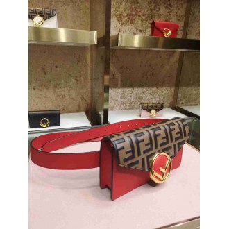 Fendi Red Kan I F Belt Bag With FF Motif