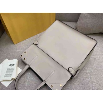 Fendi Regular Flip Tote Bag In Beige Calfskin