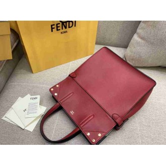 Fendi Regular Flip Tote Bag In Red Calfskin