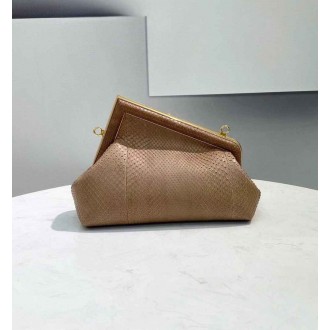 Fendi Small First Bag In Beige Python Leather