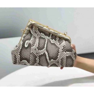 Fendi Small First Bag In Natural Python Leather