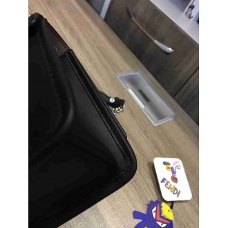 Fendi Small Kan I F Bag In Black Calfskin