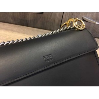Fendi Small Kan I F Bag In Black Calfskin
