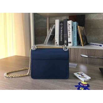 Fendi Small Kan I F Bag In Blue Calfskin