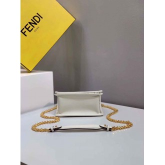 Fendi Small Kan I F Bag In White Transparent PU