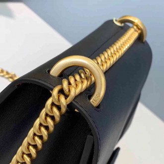 Fendi Small Kan U Bag In Black Calfskin
