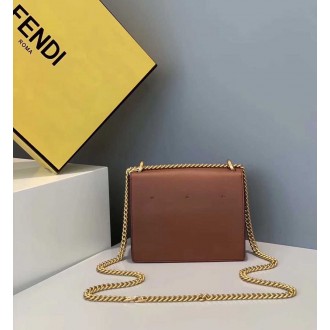 Fendi Small Kan U Bag In Brown Calfskin