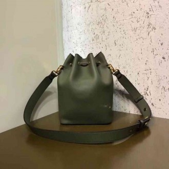Fendi Small Mon Tresor Bucket Bag In Green Calfskin