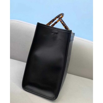 Fendi Sunshine Medium Shopper Bag In Black Calfskin