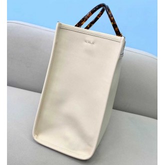 Fendi Sunshine Medium Shopper Bag In White Calfskin