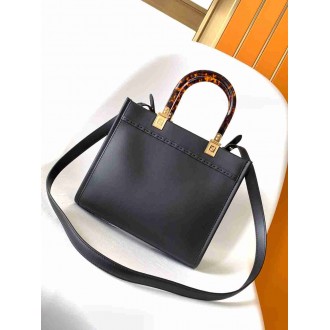 Fendi Sunshine Small Tote Bag In Black Calfskin